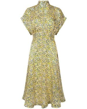 Bottega Veneta Mini Daisy Silk Charm Dress - Green