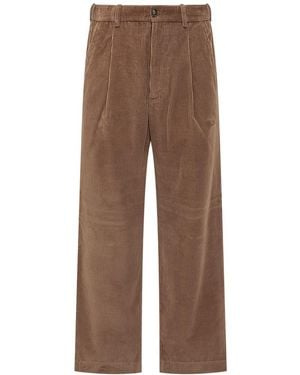 Moncler Pants With Logo - Brown