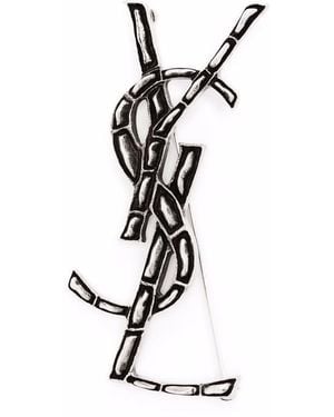 Saint Laurent Cassandre Pin - White