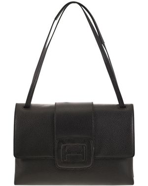 Hogan H-Bag Leather Shoulder Bag - Black