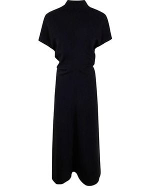 Plain High Neck Dress - Black