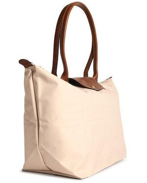 Longchamp 'Le Pliage Original' Shoulder Bag With Embossed Logo - White