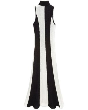 MSGM Maxi Dress With Striking - Blue