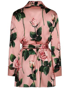 Dolce & Gabbana Printed Silk Blouse - Pink