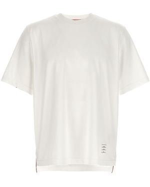 Thom Browne 'Rwb Knit Trim' T-Shirt - White