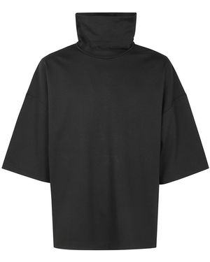 Tシャツ・カットソー FEAR OF GOD THE ETERNAL HIGH NECK SHORT SLEEVE SHIRT BLK Shop Fear of God - High Neck Short Sleeve Shirt | Saks Fifth