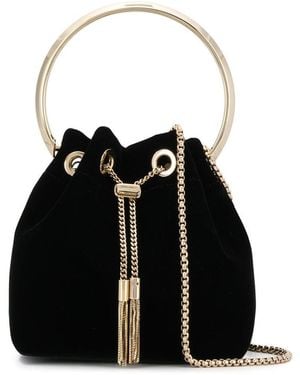 Jimmy Choo Bon Bon Leather Bucket Bag - Black