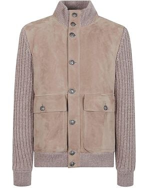 Brunello Cucinelli Leather Bomber Jacket - Brown