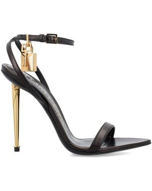 Tom Ford Padlock Pointy Naked Sandal - Black