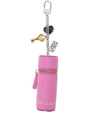 Marc Jacobs 'The Lipstick Case Charm' Keychain With Pendants And Logoed Lipstick Holder - Pink