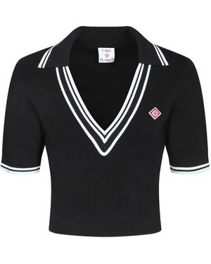 Tシャツ・カットソー CASABLANCA Women Tops WPF25KW102101 BLACK Sports Top | Casablanca Paris