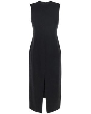 Theory Sleeveless Dress With Round Neck And Front Single Slit - Black