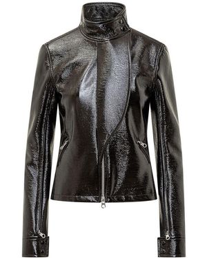 Courreges 'Motorcycle Vinyl' Jacket - Black