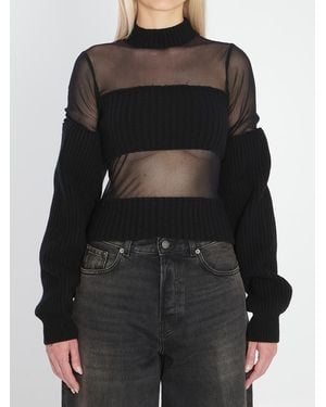 Jean Paul Gaultier Sheer-Effect Sweater - Black