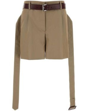 Prada Khaki Twill Shorts - Natural