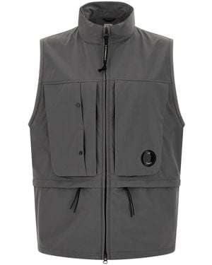 C.P. Company 'Cp Shell Hooded' Vest - Grey