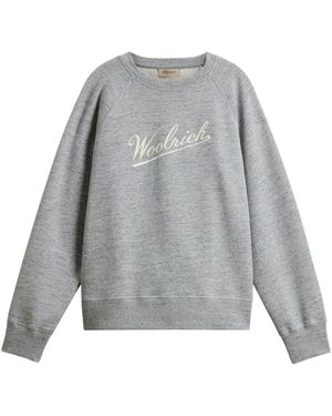 Woolrich Logo Cotton Sweatshirt - Grey