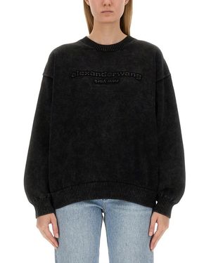 Alexander Wang Sweatshirt With Logo - Black