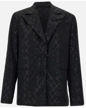 ROTATE BIRGER CHRISTENSEN Blazer With Shimmering Sequins, - Black