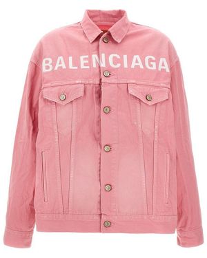 Balenciaga Cotton Denim Jacket - Pink