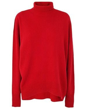 PHIILI No Sewing Turtleneck Pullover - Red