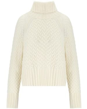 Barbour Malton Ecru Turleneck Jumper - White