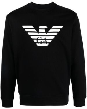 Emporio Armani Logo Cotton Sweatshirt - Black