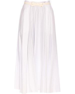 Elisabetta Franchi Cotton Midi Skirt - White