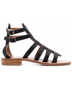 K. Jacques Sybaris Leather Sandals - Black