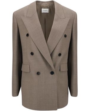 Saint Laurent Wool Blazer - Grey