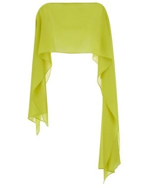 Plain Stole With Boat Neckline - Yellow
