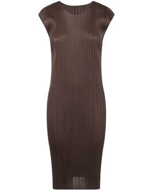 Pleats Please Issey Miyake New Colourful Basics 4 Dress - Brown