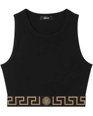 Versace Greek Border Underwear Tank Top - Black