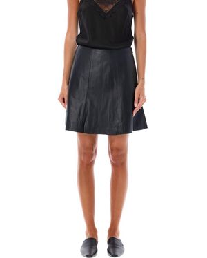 By Malene Birger Mini Leather Skirt Naommi - Black