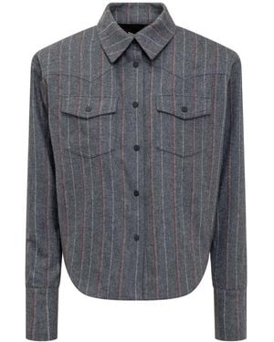 The Mannei Striped Shirt - Grey