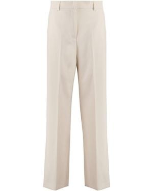 Weekend by Maxmara Angola Virgin Wool Wide-Leg Trousers - Natural