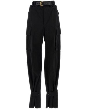 Saint Laurent Gabardine Cargo Trousers - Black