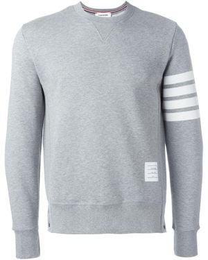 Thom Browne 4Bar Cotton Sweatshirt - Grey