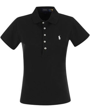 Polo Ralph Lauren Julie Cotton Polo Shirt - Black