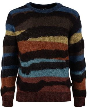 Paul Smith Multi-Wave Stripe Cotton-Mohair Jumper - Black