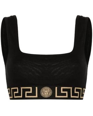 Versace Greek Border Underwear Top - Black
