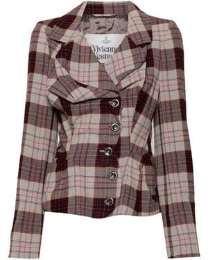 Vivienne Westwood Check Double-Breasted Jacket - Brown