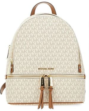 Michael Kors Rhea Zipper Medium Backpack - Natural