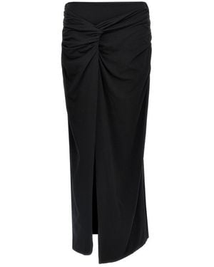 ROTATE BIRGER CHRISTENSEN 'Fitted Twisted' Skirt - Black