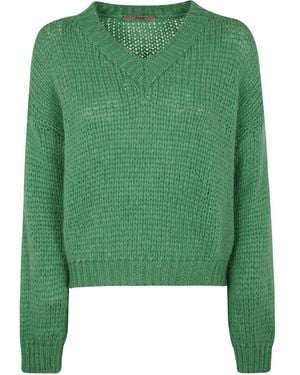 Roberto Collina Vneck Jumper - Green