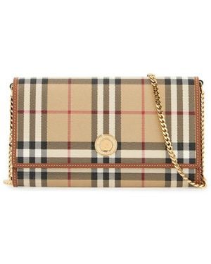 Burberry Ered\N\Ncheckered Mini Crossbody Bag - Natural