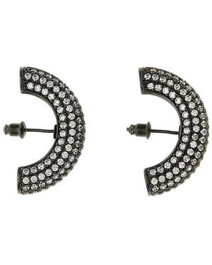 Panconesi 'Half Moon Crystal Hoops' Earrings - Metallic