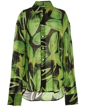 Louisa Ballou Oversize Shirt With A Print - Green