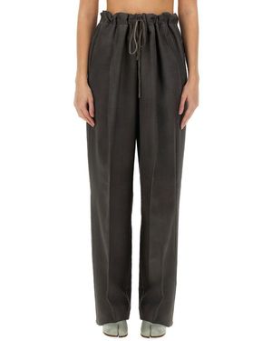 Maison Margiela Wool And Mohair Trousers - Black