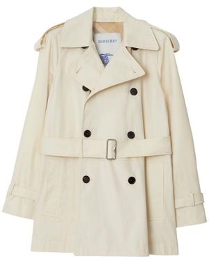 Burberry Cotton Belted Jacket - Natural